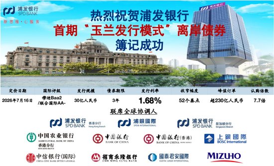上海清算所成功支持浦发银行首次以玉兰发行模式发行离岸债券